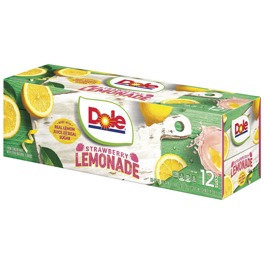 Dole Refreshing Strawberry Lemonade 12-Pack Cans - 12 fl oz Each