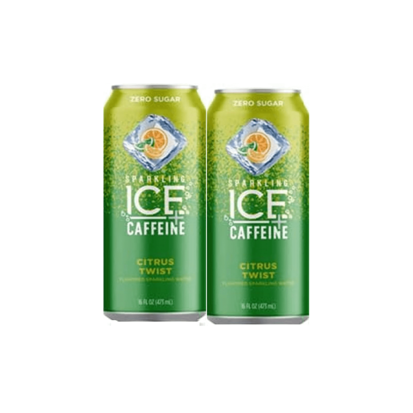 Citrus Twist Sparkling Ice +Caffeine Zero Sugar Sparkling Water - 16 FL Oz Bottles, 2 Pack