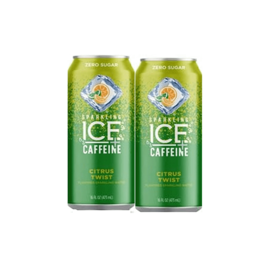 Citrus Twist Sparkling Ice +Caffeine Zero Sugar Sparkling Water - 16 FL Oz Bottles, 2 Pack