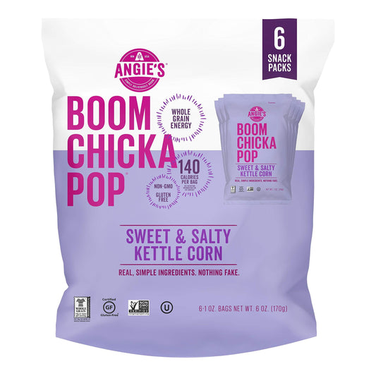 Angie's Boomchickapop Sweet & Salty Kettle Corn Popcorn, 1 Oz, 6 Ct