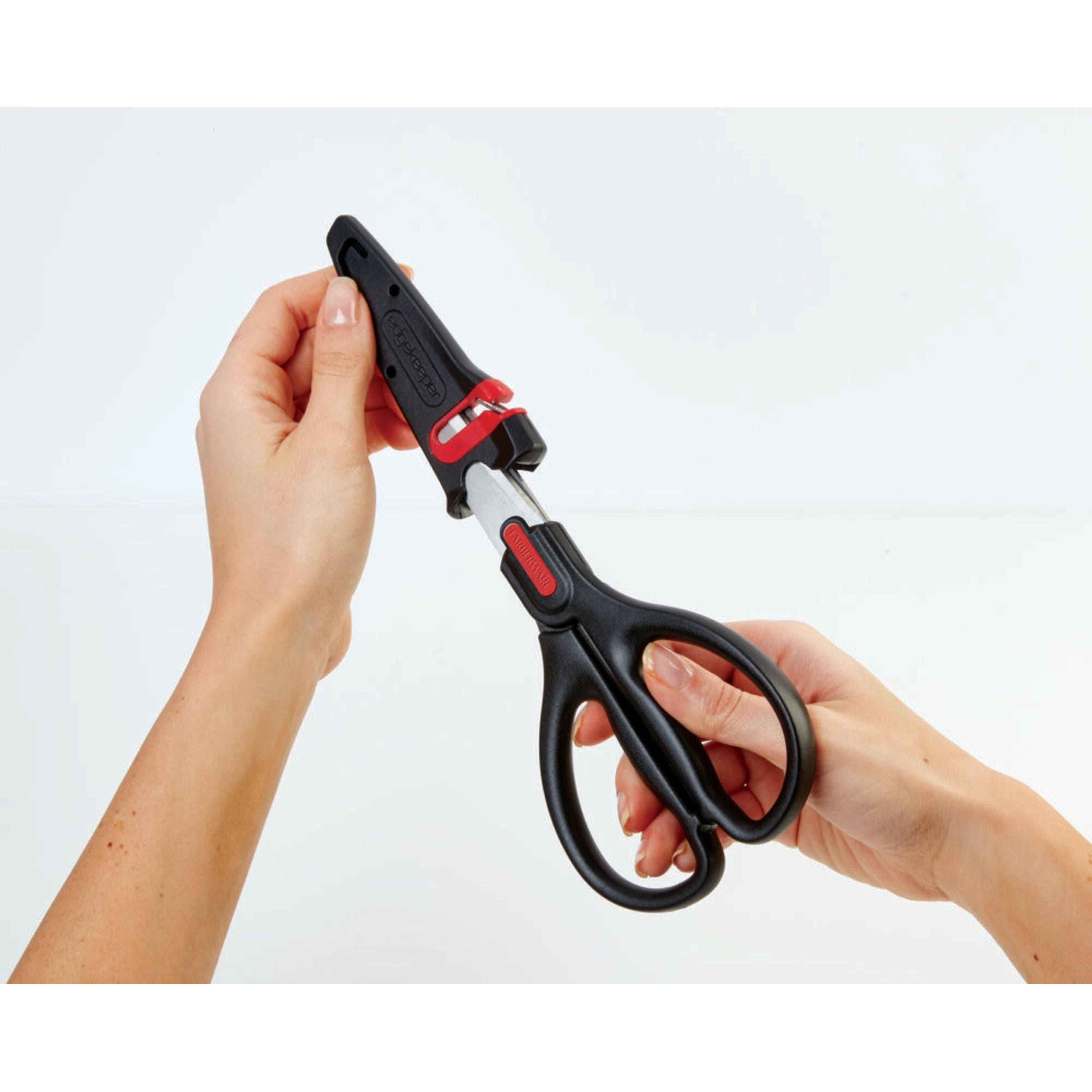 Farberware Edgekeeper Stainless Steel Shears with Black Handle Sleeve with Built-in Sharpening