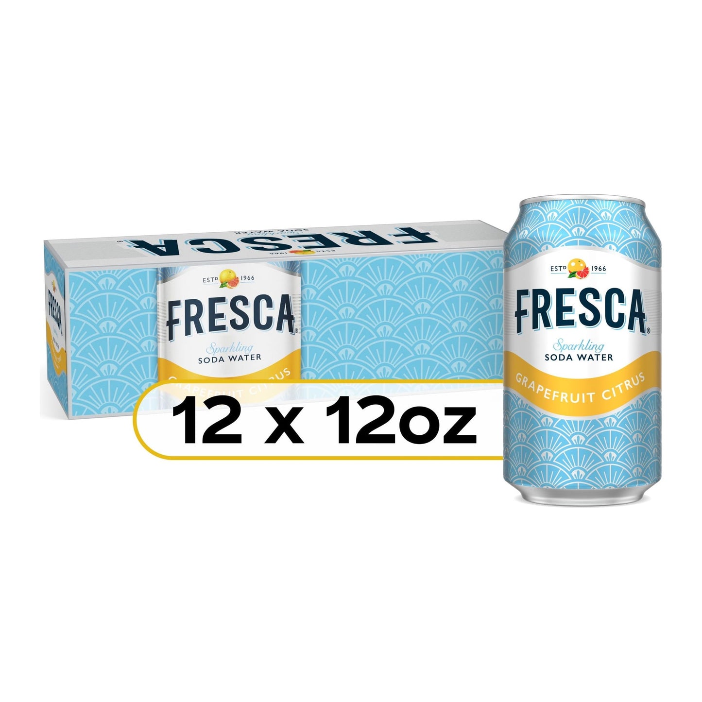 Fresca Sparkling Grapefruit Citrus Soda, 12 oz Cans - 12 Pack Refreshment