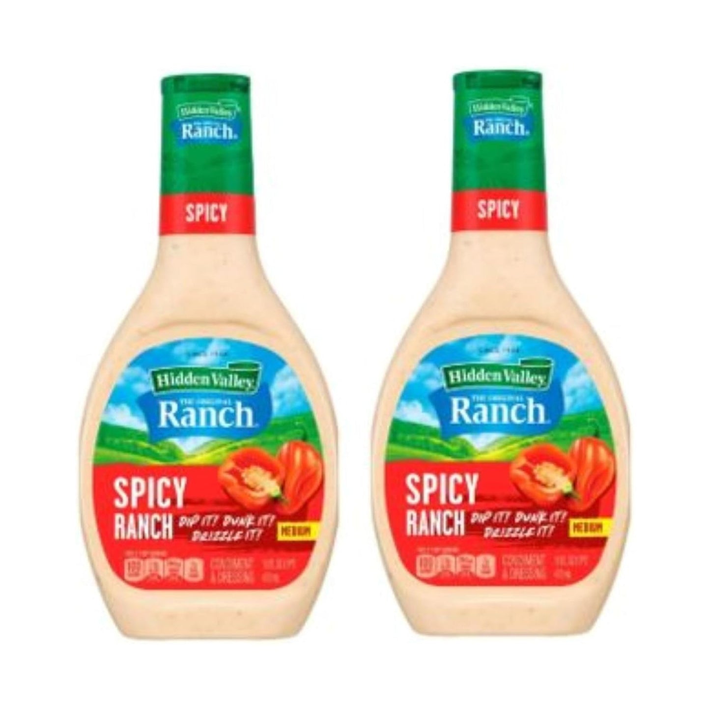 Hidden Valley Gluten Free Bold & Spicy Ranch Dressing, 16 fl oz, Twin Pack