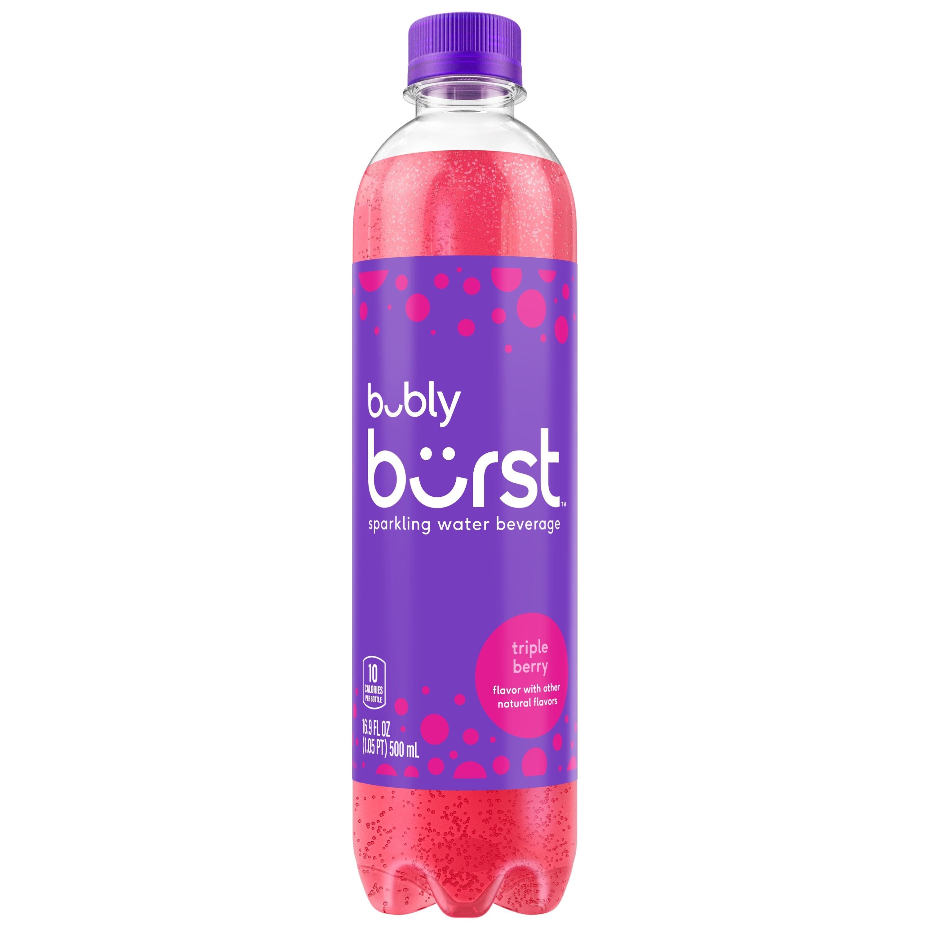 Bubly Burst Triple Berry Sparkling Water, 12 Pack of 16.9 fl oz Bottles - Bubly