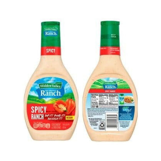 Hidden Valley Spicy Ranch Salad Dressing - Gluten Free - 16 fl oz Bottles, Pack of 6