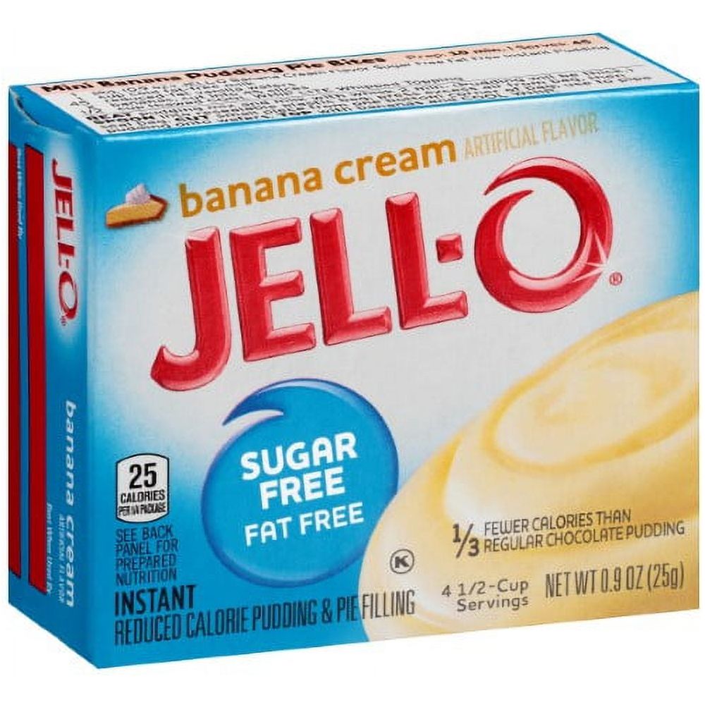 Jell-O Zero Sugar Banana Cream Instant Pudding Mix (6-Pack)