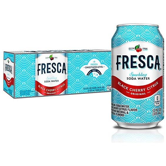 Fresca Guilt-Free Black Cherry Sparkling Beverage, 12 fl oz, 12 Can Pack