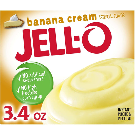 Jell-O Creamy Banana Instant Pudding & Pie Filling Mix - 24 Count, 3.4 Oz Boxes