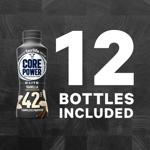 Core Power Protein Vanilla Elite 42G Bottles, 14 fl oz, 12 Pack