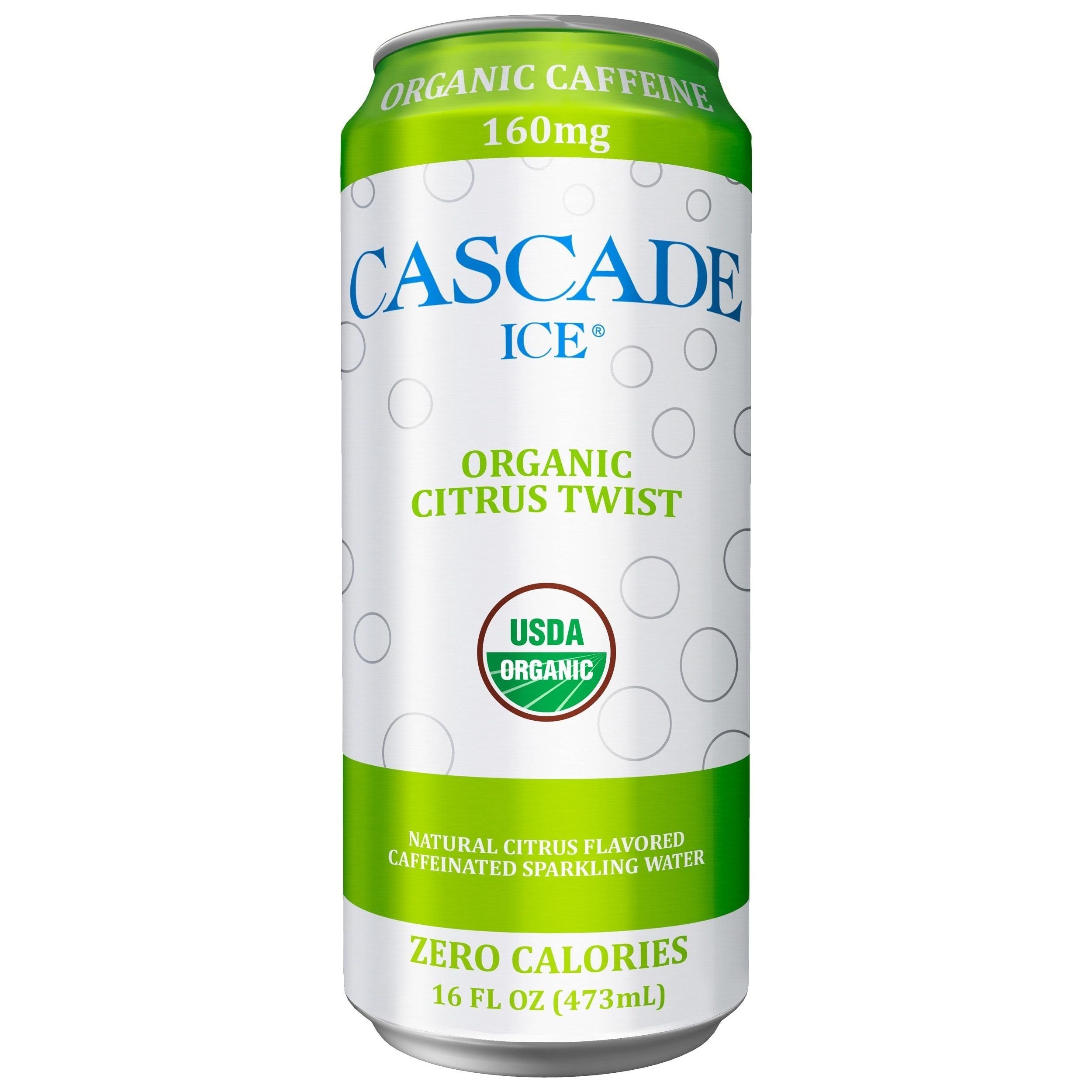 Cascade Ice Caffeinated Organic Citrus Twist 16 oz Can (Pack of 12) - Cascade Ice