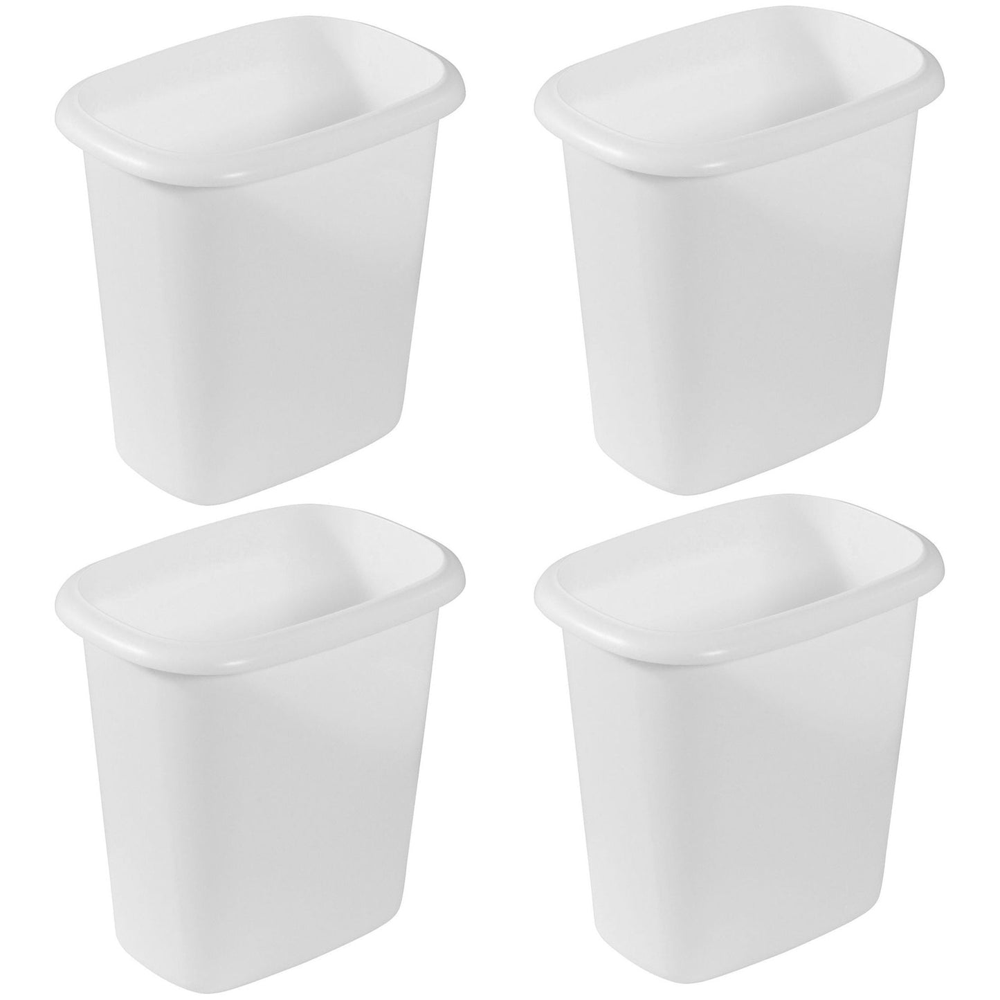 Rubbermaid 6 Quart Bedroom, Bathroom, and Office Wastebasket Trash Can (4 Pack)