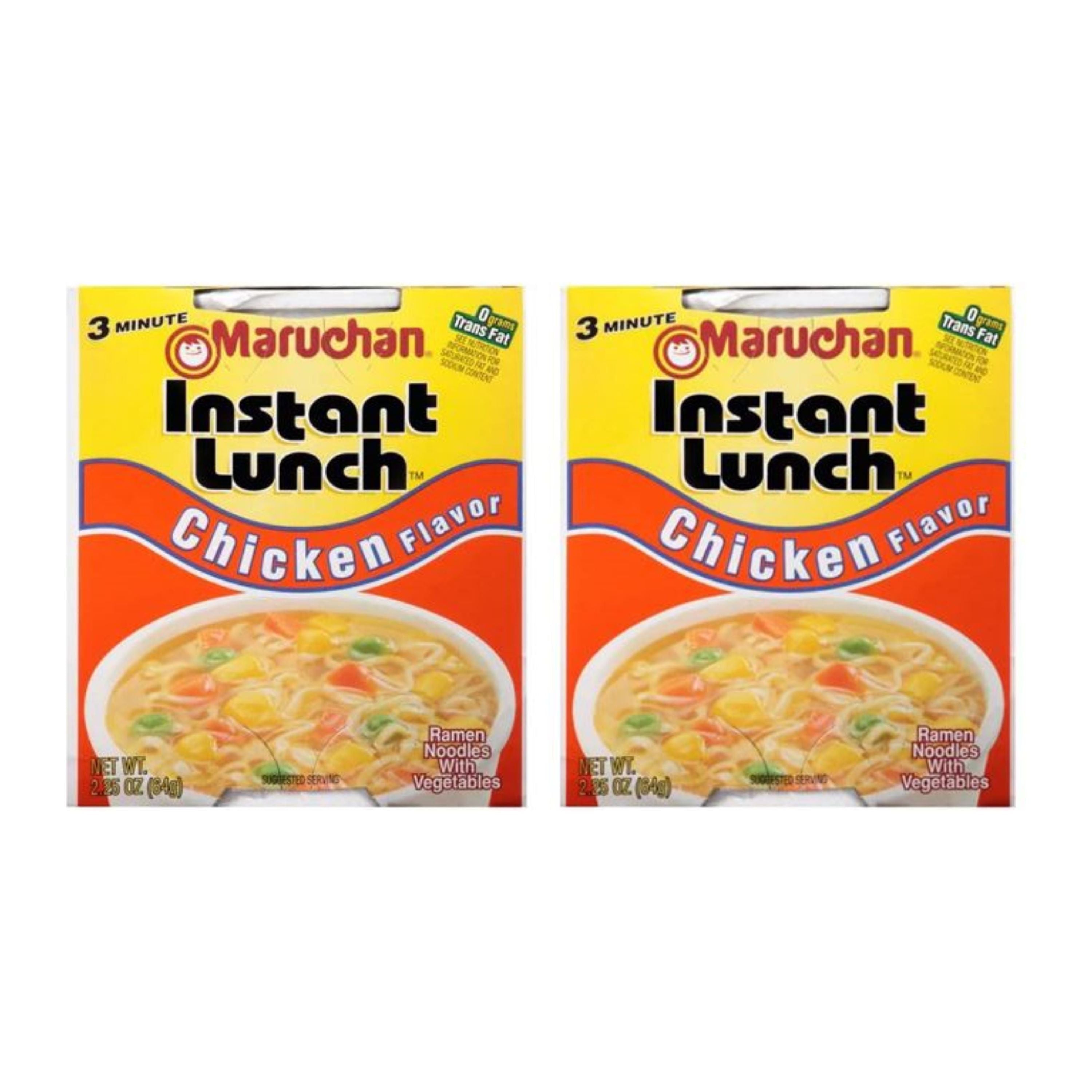 Maruchan Chicken Flavor Instant Lunch Ramen Noodle Cups - 2 Pack, 2.25 oz Each - Maruchan