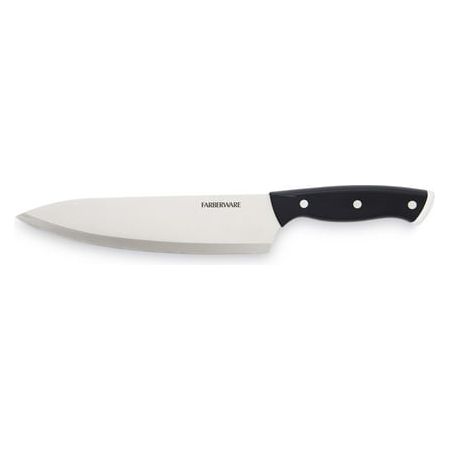 Farberware Classic 8 Inch Tripe-Riveted Stainless Steel Chef Knife Black Handle