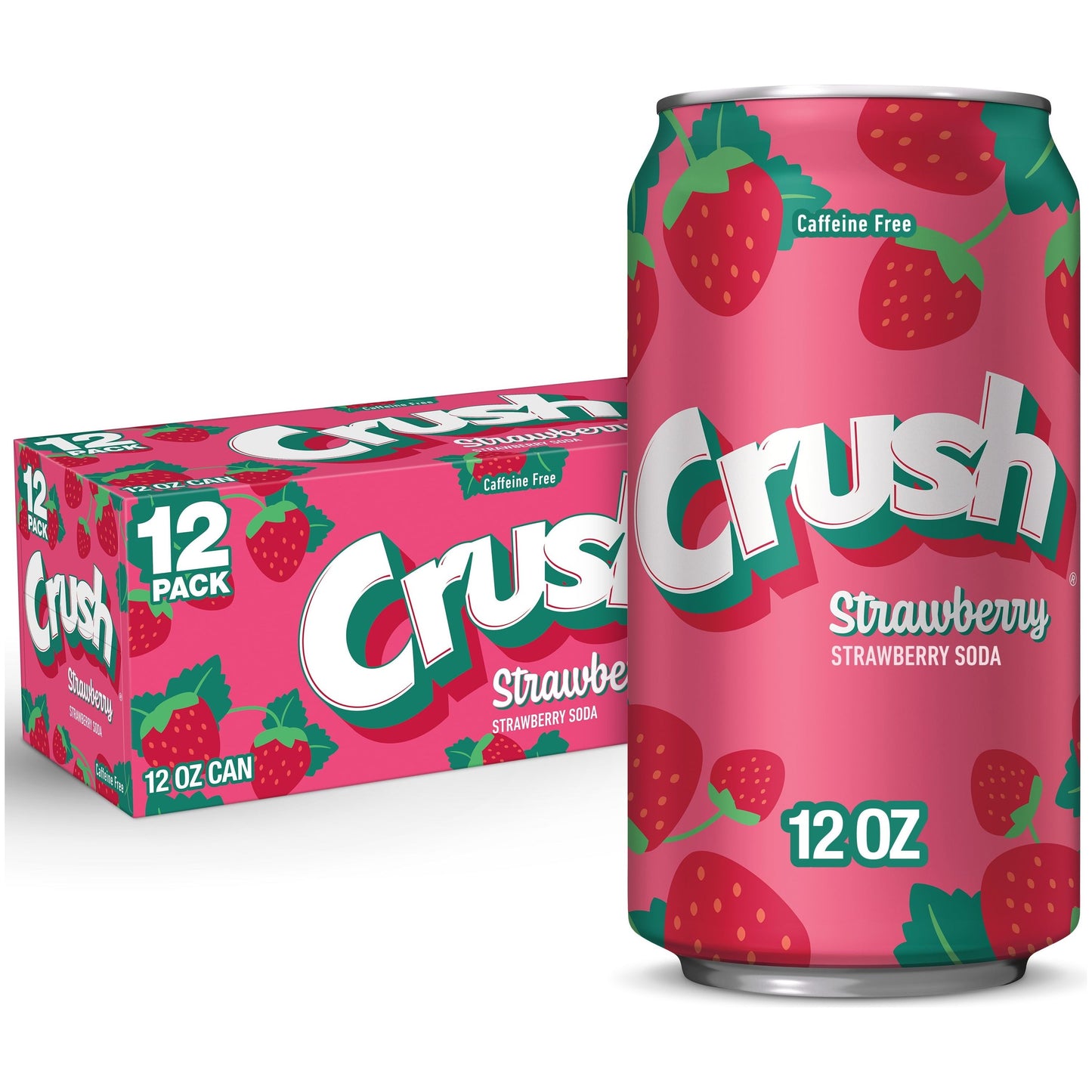 Caffeine Free Strawberry Crush Soda, 12 oz Cans, 12-Pack