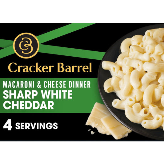 Cracker Barrel Creamy Sharp White Cheddar Mac & Cheese Dinner, 14 oz Box