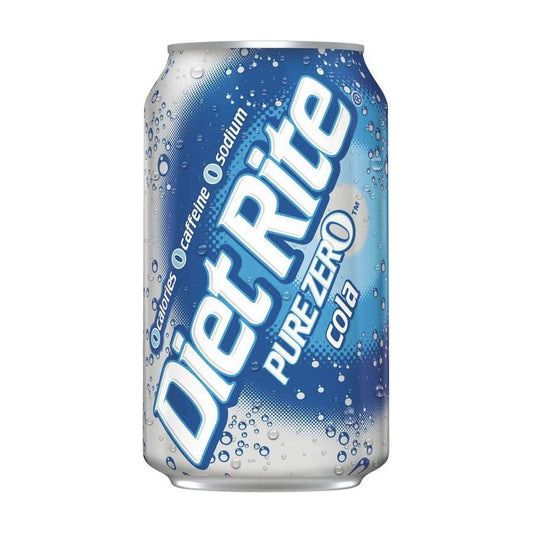 Diet Rite Pure Zero Sugar-Free Cola Soda, 12 oz Cans - 24 Count