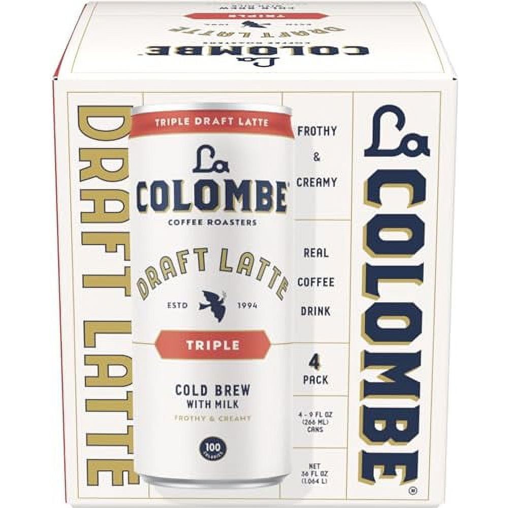 La Colombe Triple Draft Latte - 9 Fluid Ounce, 4 Count - 3 Shots Of Cold-Pressed Espresso and Frothed Milk - Made With Real Ingredients - Grab And Go Coffee