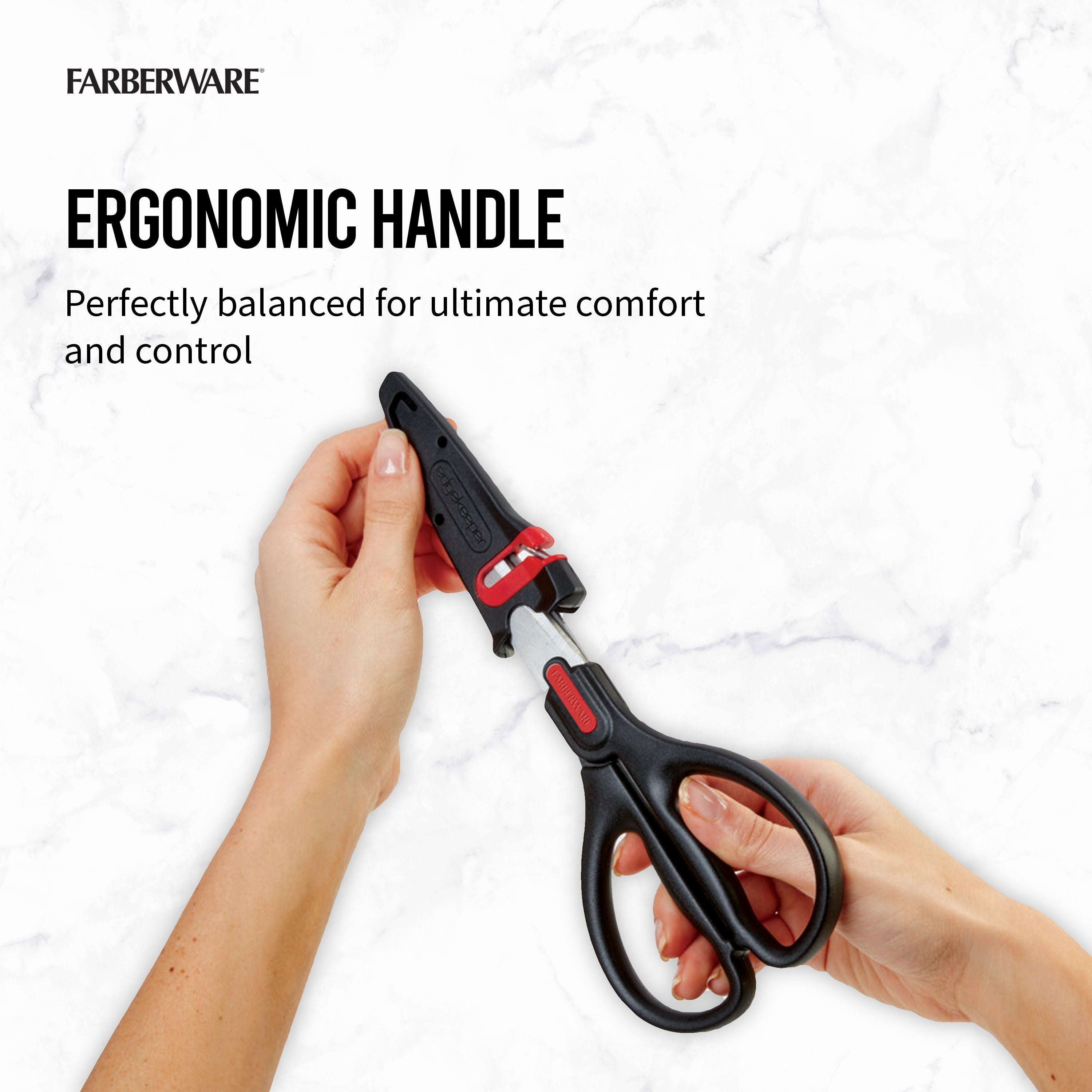 Farberware Edgekeeper Stainless Steel Shears with Black Handle Sleeve with Built-in Sharpening