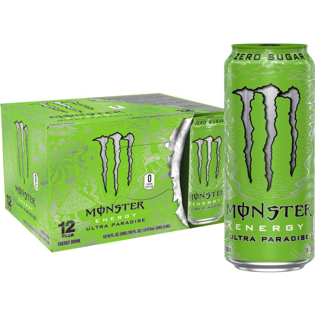 Monster Energy Ultra Paradise, Sugar-Free Refreshing Energy Drink, 16 oz Cans, 12 Count - Monster Energy