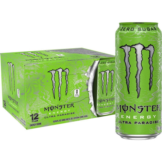 Monster Energy Ultra Paradise, Sugar-Free Refreshing Energy Drink, 16 oz Cans, 12 Count