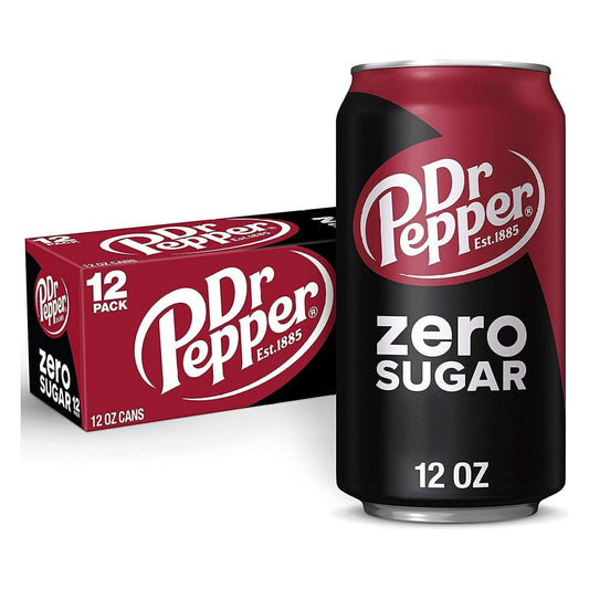 DR PEPPER Zero Calorie Soda, 12 oz Cans, 24 Count Pack