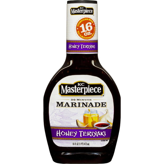 KC Masterpiece Honey Teriyaki Marinade, 16 oz - Perfect for Grilling