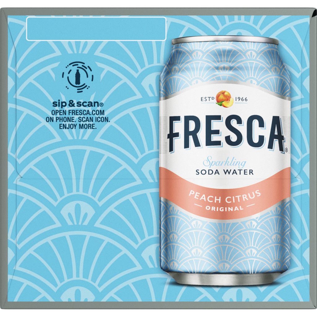 Fresca Zero Calorie Peach Sparkling Beverage, 12 fl oz, 12 Pack Cans