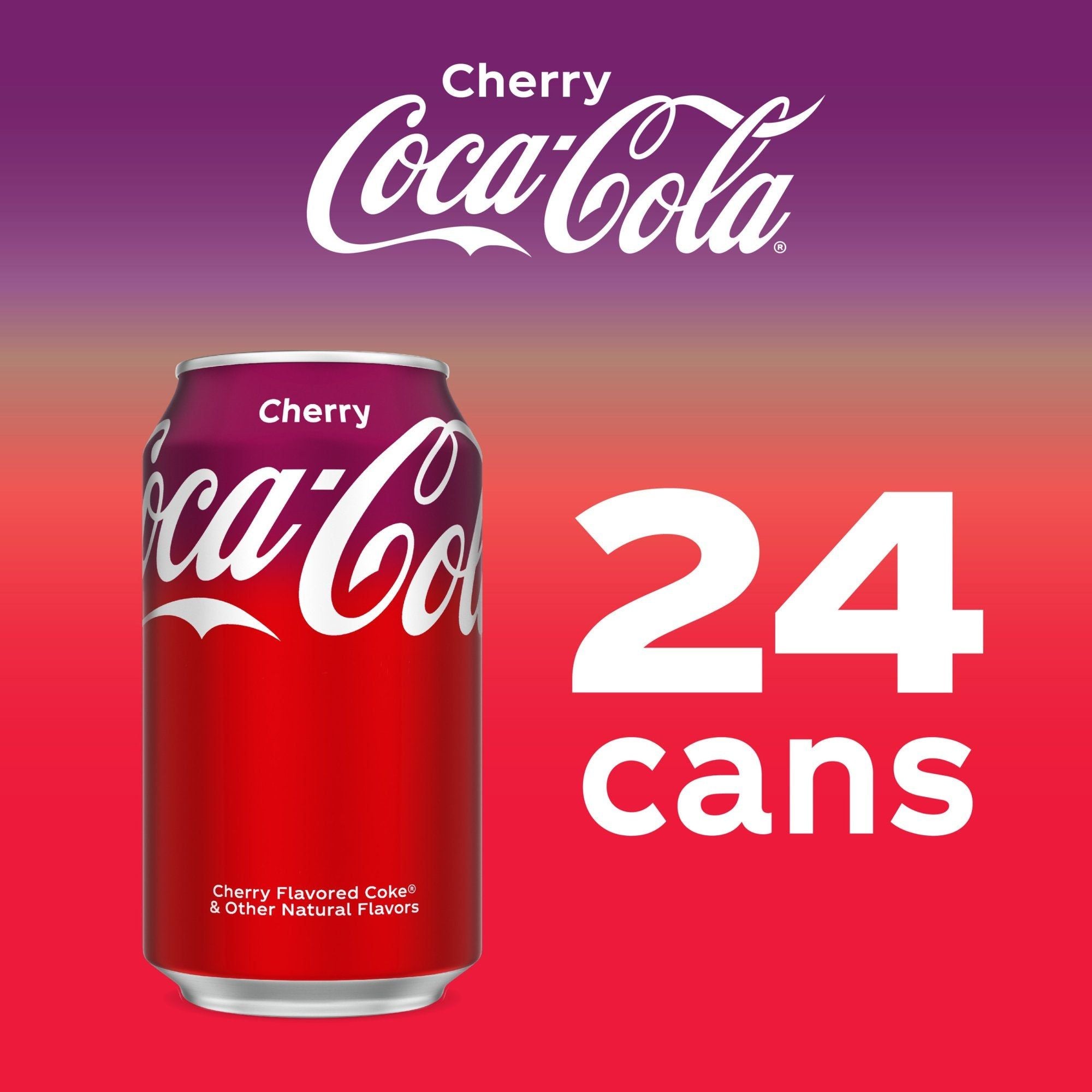 Coca Cola Cherry Flavored Soda, 12-Oz Cans - 24-Pack - Coca-Cola