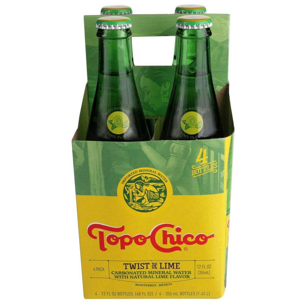 Topo Chico Lime Infused Sparkling Mineral Water, 12 oz Bottles - 24 Pack