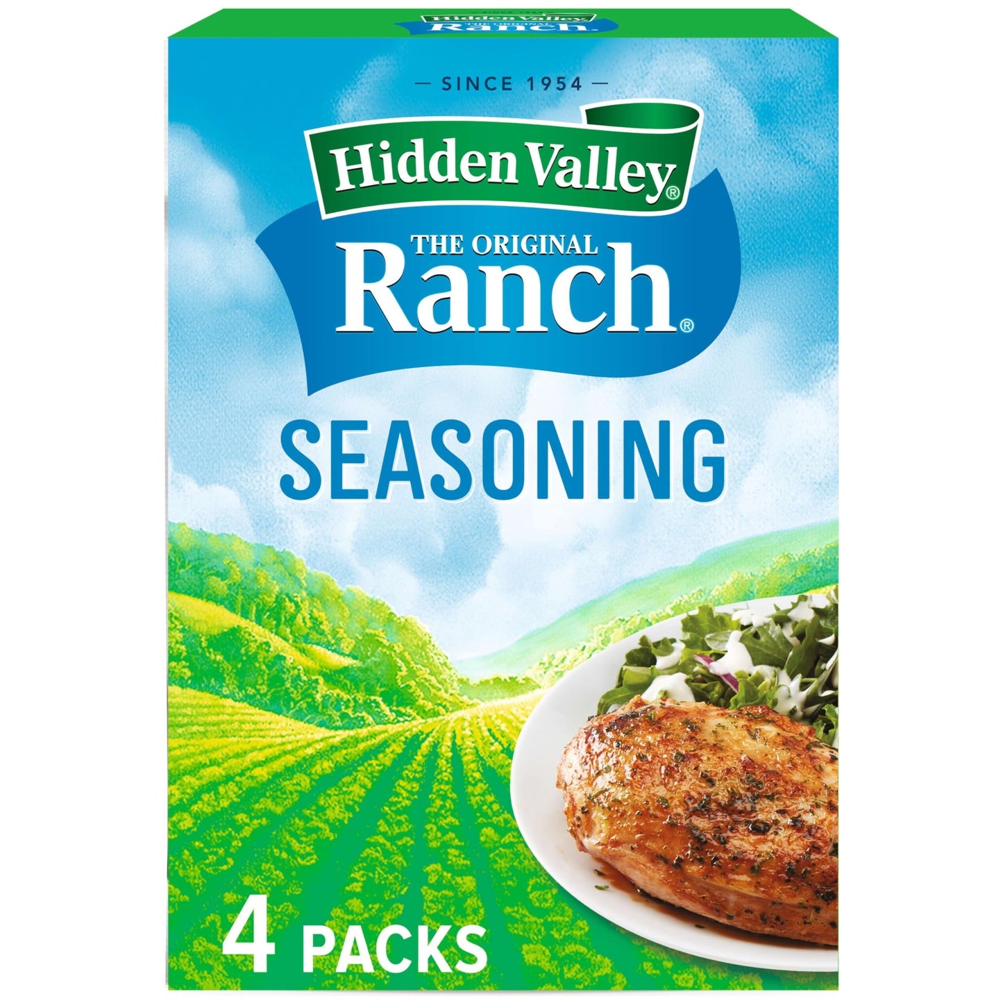 Hidden Valley Ranch Dressing Mix - Gluten-Free Seasoning for Salads (4-Pack, 1 oz Each)