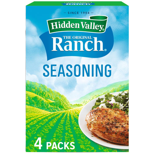 Hidden Valley Ranch Dressing Mix - Gluten-Free Seasoning for Salads (4-Pack, 1 oz Each)