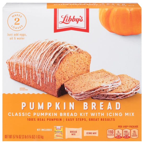 Libby's Pumpkin Bread Kit with Icing, 56.1 Ounce (Pack of 2)