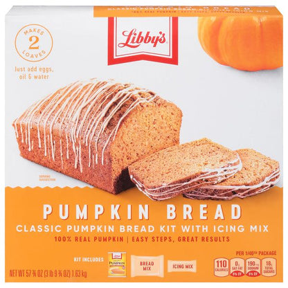 Libby's Classic Pumpkin Bread Kit with Icing 56.1 oz. Box (Case of 6)