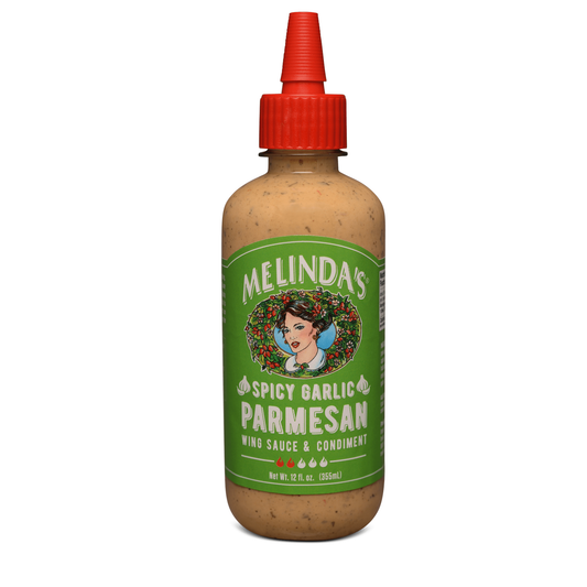 Melinda's Spicy Garlic Parmesan, Wing Sauce and Condiment, 12 oz Pack Of 6