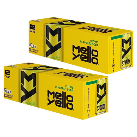 Mello Yellow Citrus Burst Soft Drink 12 oz Cans - 24 Count