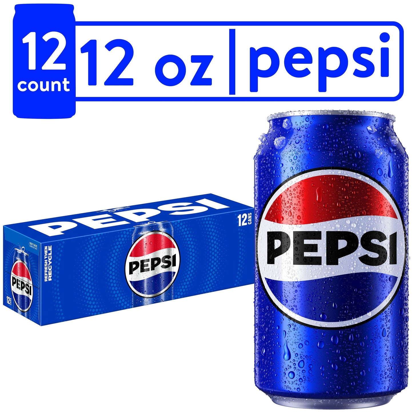 Pepsi Cola Classic Soda, 12 oz Cans, 12-Pack Refreshment