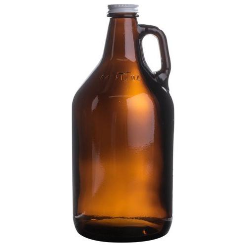 Growler with Lid Amber 64 oz