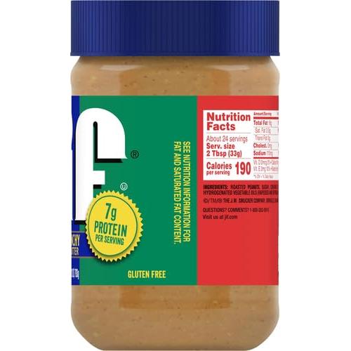 Jif Extra Crunchy Peanut Butter, 28 oz Jar - Jif