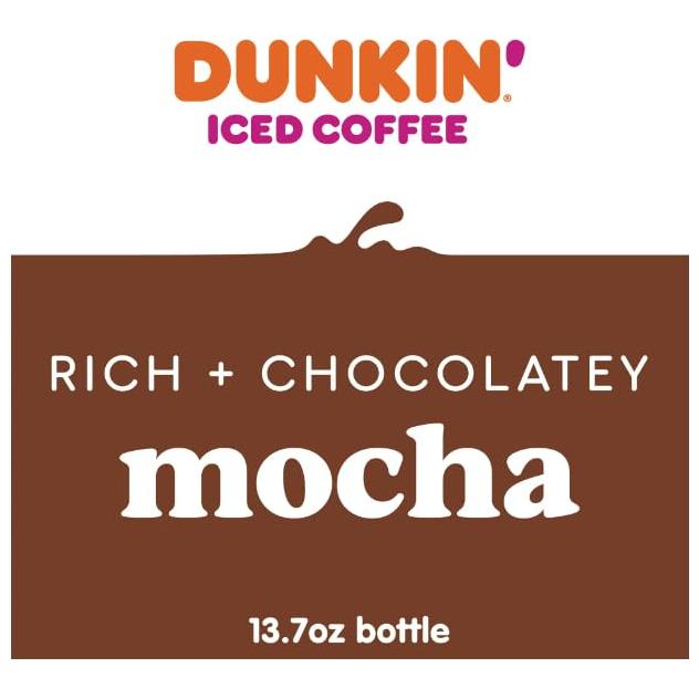 Dunkin' Mocha, Iced Bottled Coffee Drink, 13.7 fl oz