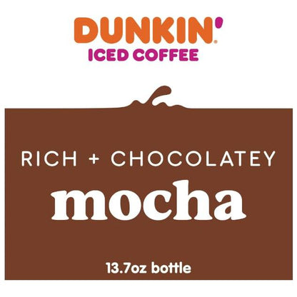 Dunkin' Mocha, Iced Bottled Coffee Drink, 13.7 fl oz