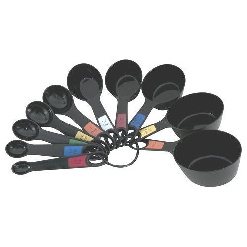 Farberware Professional 10 Piece Plastic Measuring Cup and Spoon Set Black