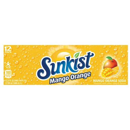 Sunkist Mango Orange Burst, 12 Pack, 12 oz