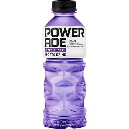 Powerade Zero Grape Flavor, Zero Calorie Electrolyte Sports Drink, 20oz Bottle (Pack of 10)