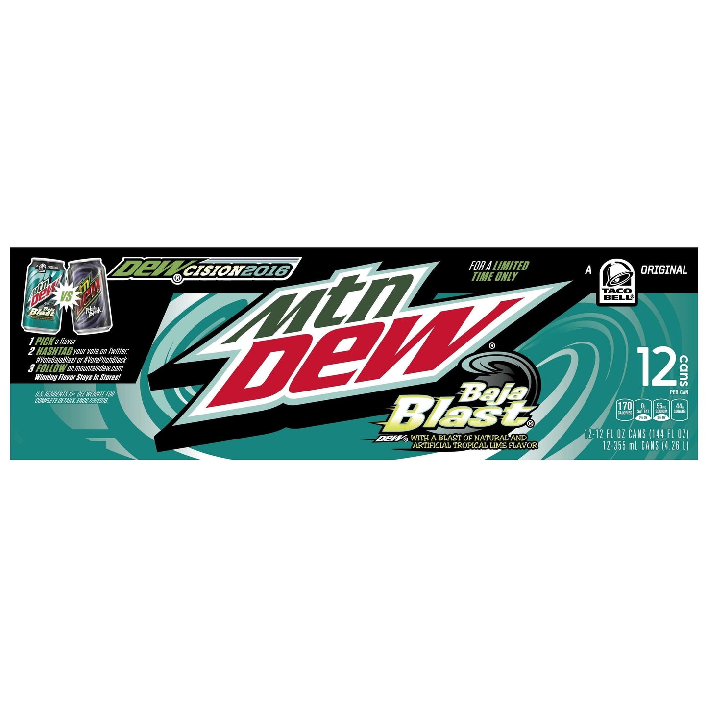 Baja Blast Tropical Citrus Soda - 12 Pack of 12 fl oz Cans