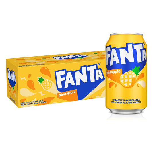 Fanta Pineapple Tropical Soda, 12 Fl Oz, 12 Cans