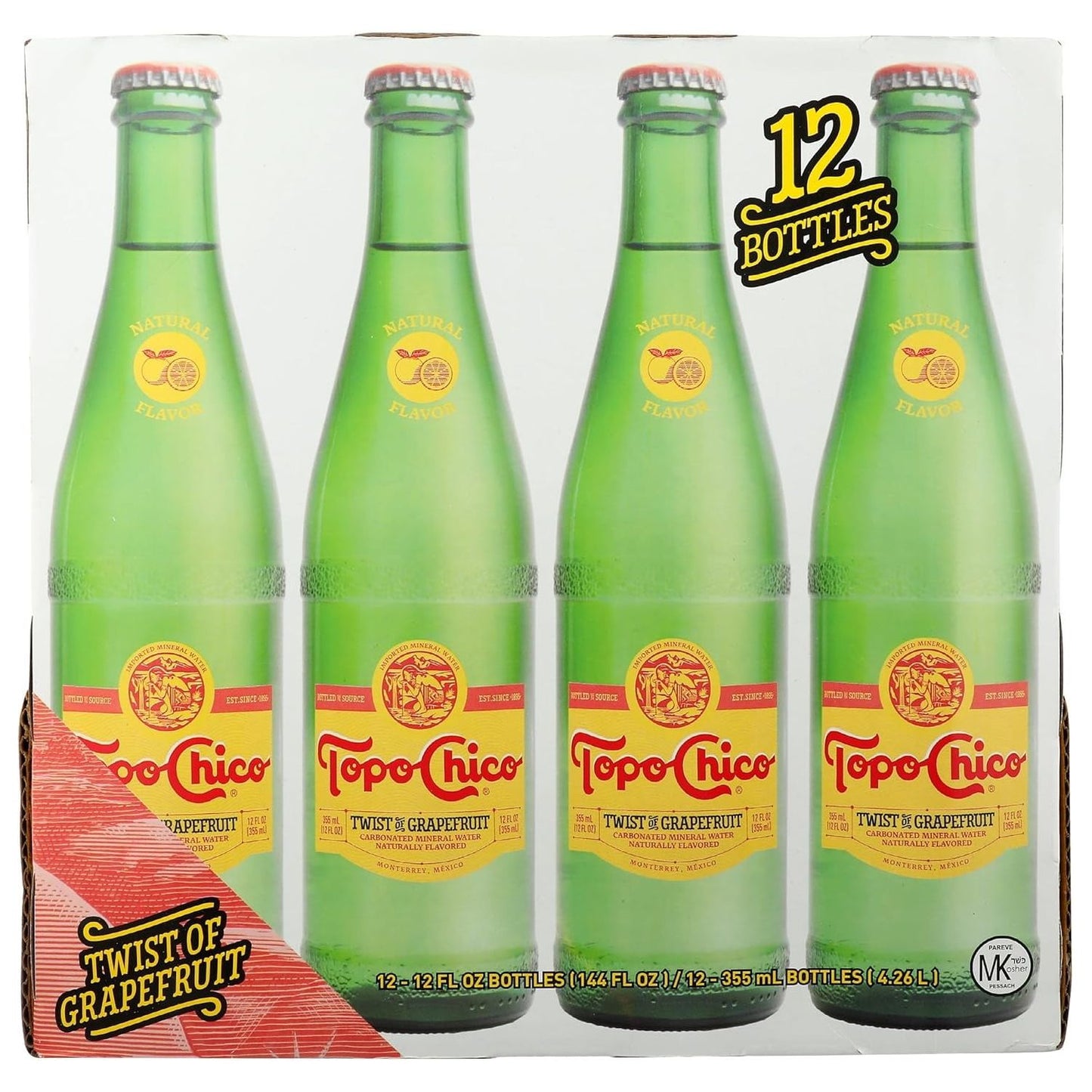 Topo Chico Grapefruit Sparkling Water - 12 Can Variety Pack