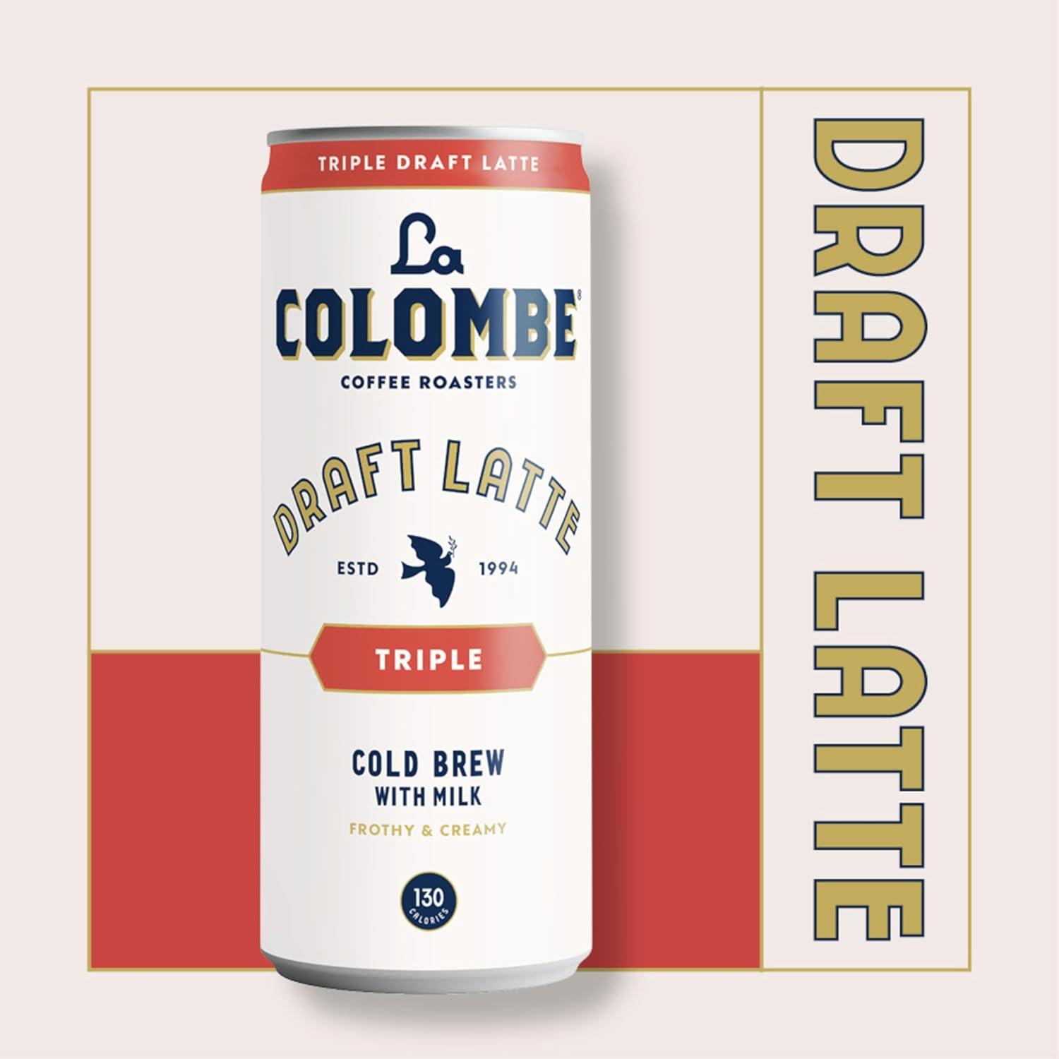 Coffee, Triple Draft Latte, 11 fl oz Cans (Pack of 12), Coffeehouse Quality Cold Brew, Specialty Grade Coffee Beans, Ready-to-Drink On-the-Go - La Colombe