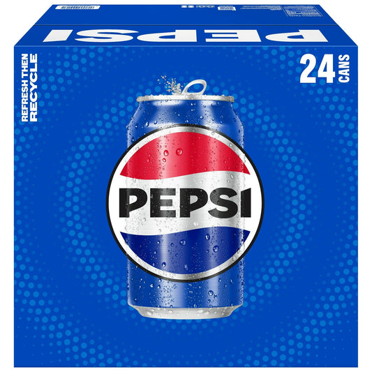 Pepsi Cola Classic Soda, 12 oz Cans - 24 Pack - Pepsi