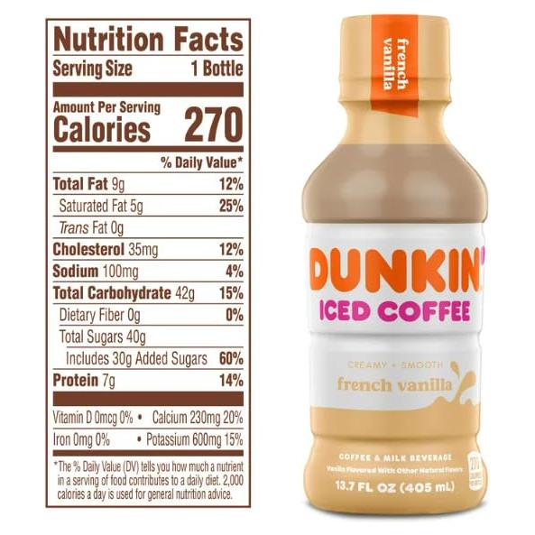 Dunkin' Creamy French Vanilla Iced Coffee, 13.7 fl oz