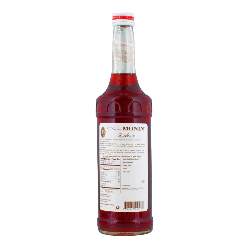 Monin - Raspberry Syrup, Sweet and Tart, Great for Cocktails and Lemonades, Gluten-Free, Non-GMO (750 ml)